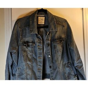 Sonoma Casual Button Up Denim Long Sleeve Jean Jacket Womens Size 1X Blue